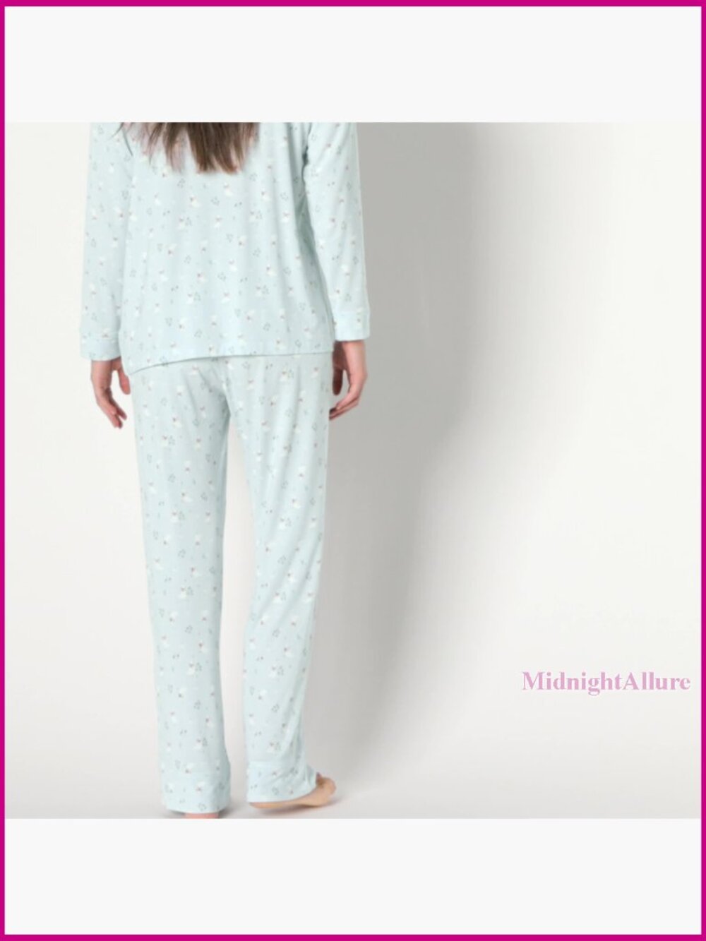 Women's Modal Long-Sleeve Pajama Set - Button Front, Elastic Waist - Picture 7 of 7